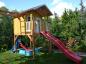 Mobile Preview: Stelzenhaus Jonas L-A1 aus Holz Kinderspielhaus Baumhaus mit Wellenrutsche und Sandkasten