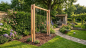 Preview: Platzsparende Holzschaukel CUBIC aus Douglasienholz im Garten