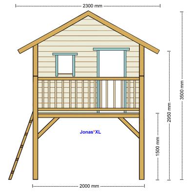 Stelzenhaus Jonas XL aus Holz Baumhaus mit Masse