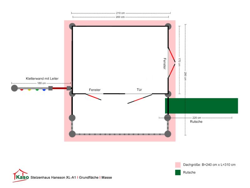 Stelzenhaus Hansson XL-A1 Grundriss Masse