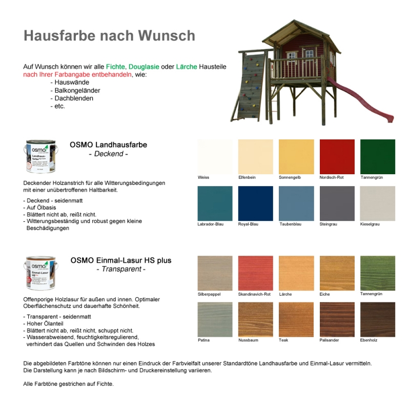 Stelzenhaus Hansson Hausfarbe mit Osmo Landhausfarbe oder Osmo Einmal Lasur gestrichen