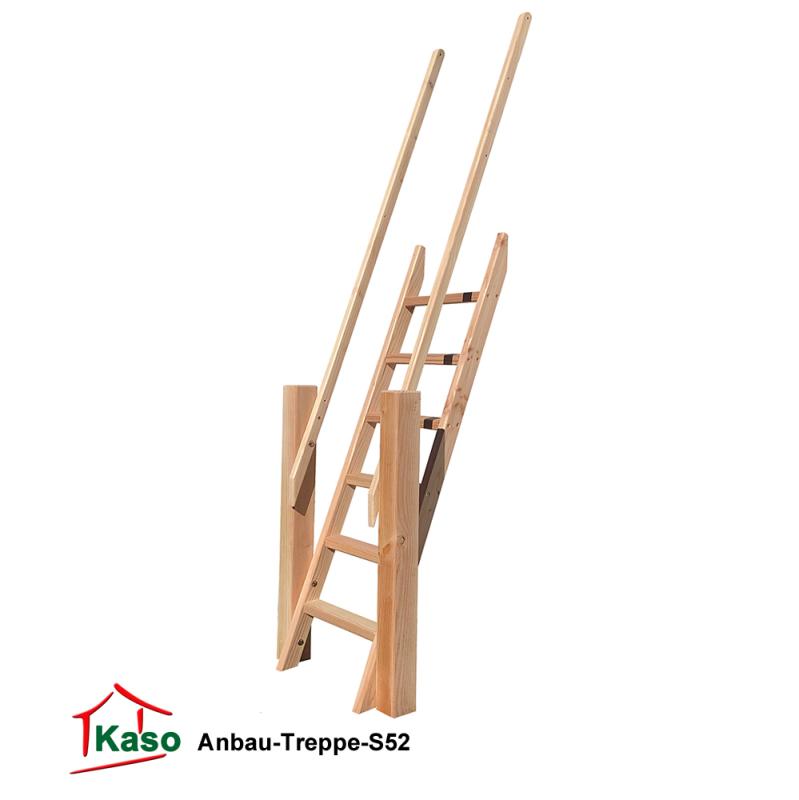 Anbau-Treppe-S52 aus Holz an Stelzenhaus