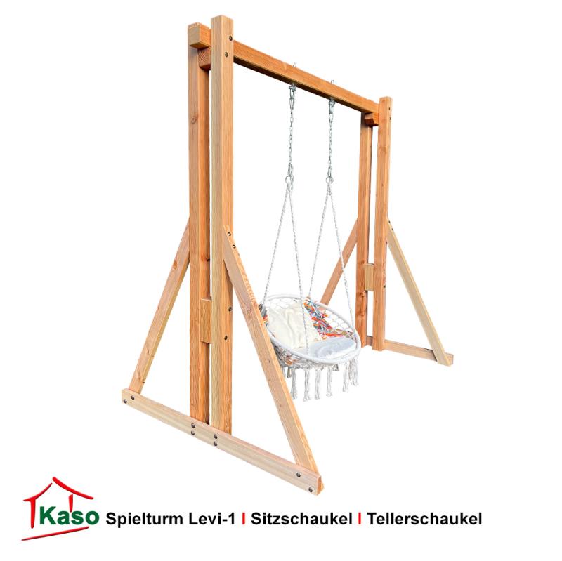 Spielturm-Levi-1 Einfachschaukel mit Nestschaukel