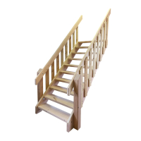 Anbau-Treppe L90 aus massiver Lärche mit beidseitigem Sicherheitsgeländer für Spieltürme