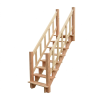 KASO Anbau-Treppe N90 aus Holz mit beidseitigem Sicherheitsgeländer