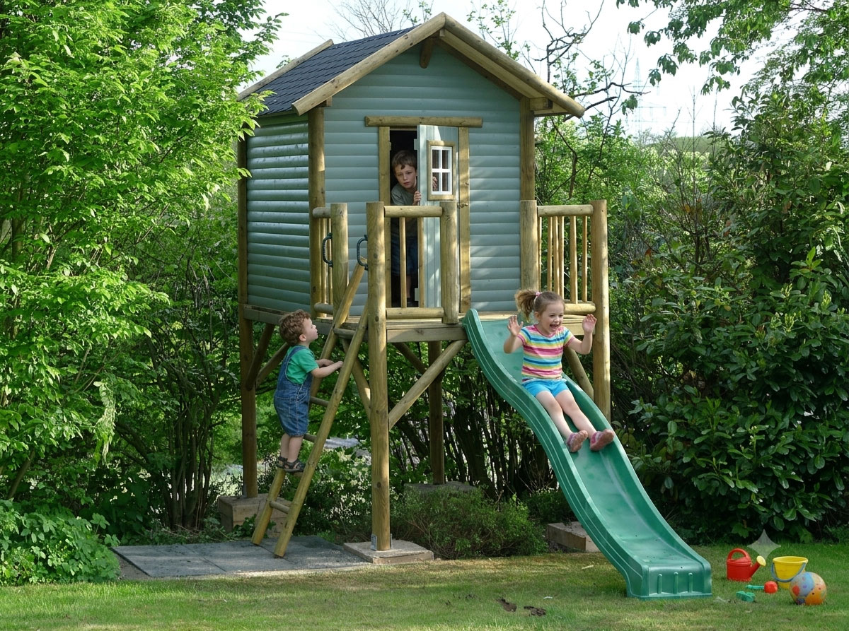 Stelzenhaus Nilsson XL Spielhaus mit Kinderrutsche